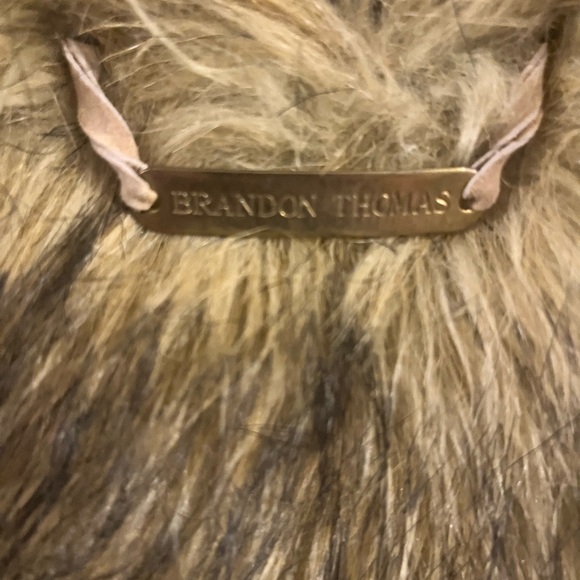Brandon Thomas suede jacket with faux fur lining, collar and cuffs. Worn once. - Picture 5 of 5